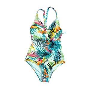 Shade & Shore Tropical Print One-Piece Swimsuit